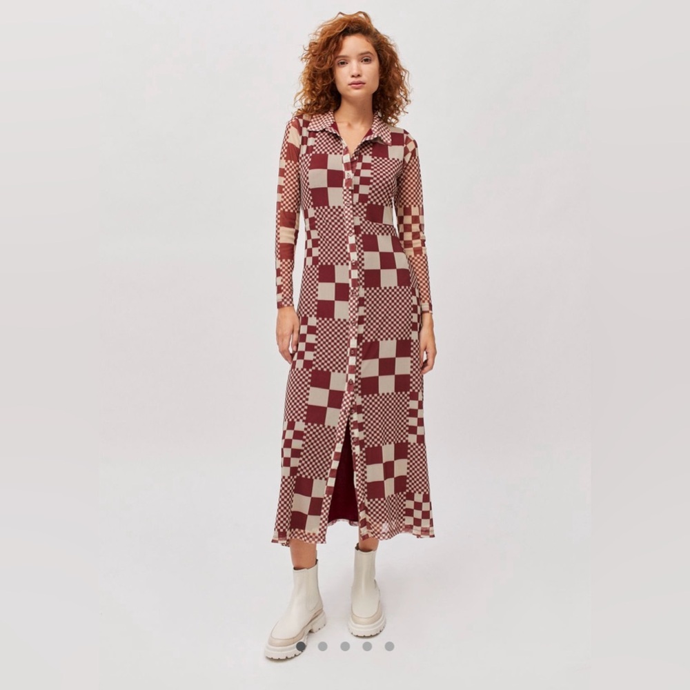 UO Katherine Mesh Midi Dress